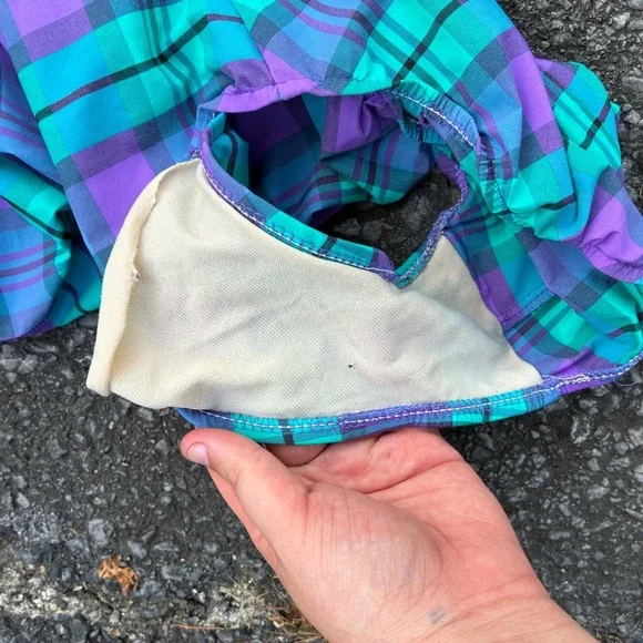 Vintage Sirena Ruffled Plaid Multicolor One Piece High Cut Swimsuit Size 0 - Picture 5 of 6